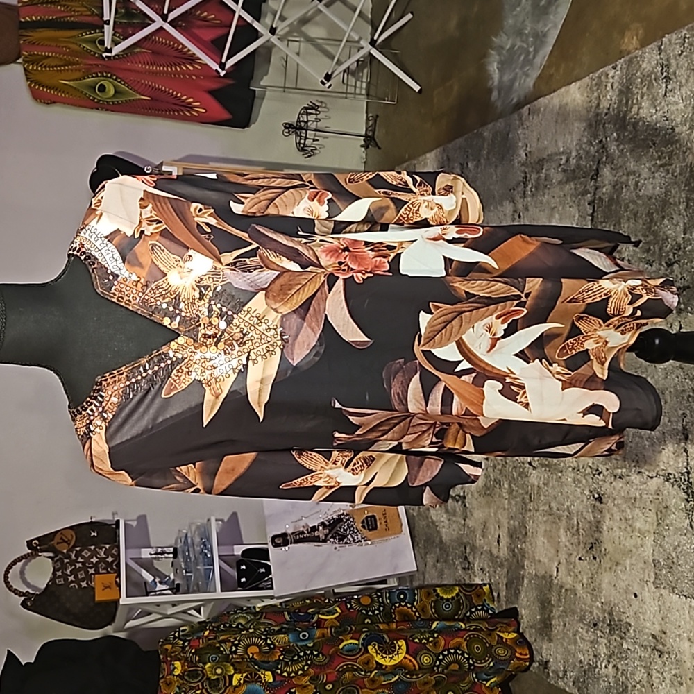 Beautifully Detailed Shear Blouse/Cover Up Chico's Brand